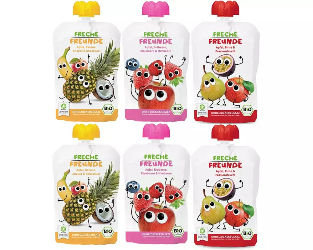 Freche Freunde Quetschie Probierpaket fruchtig, 6 x 100 g