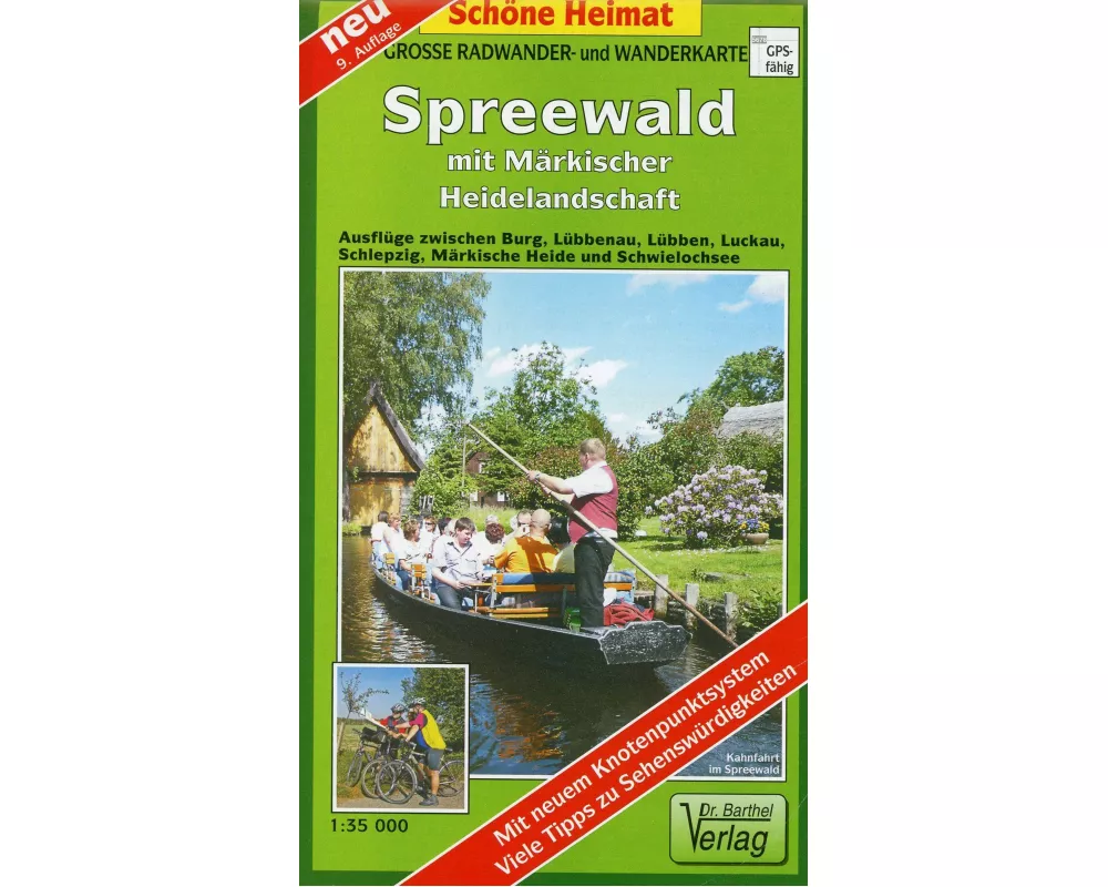 Große Radwander- und Wanderkarte Spreewald mit Märkischer Heidelandschaft