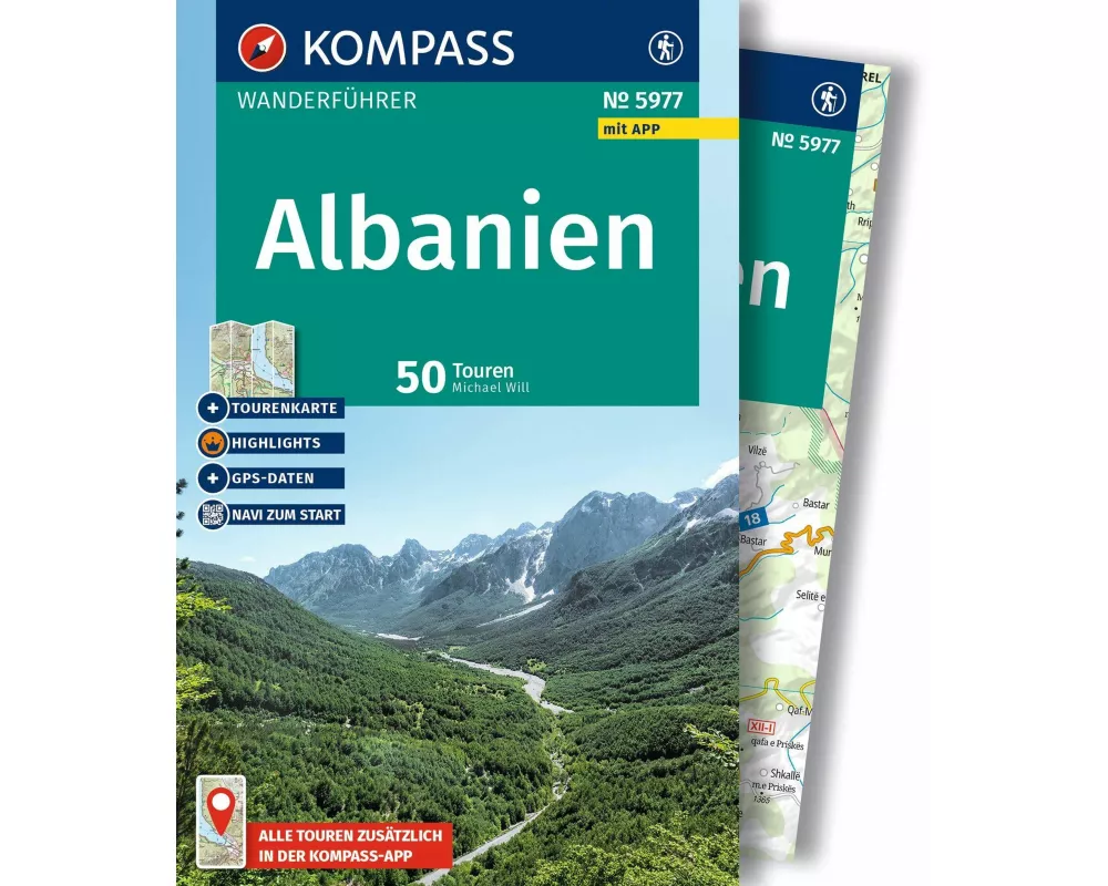 KOMPASS Wanderführer Albanien, 50 Touren mit Extra-Tourenkarte