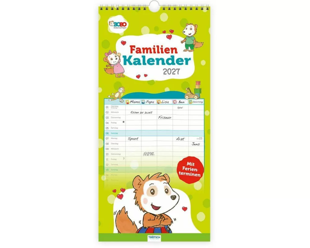 TRÖTSCH - Familienkalender Bobo Siebenschläfer 2027