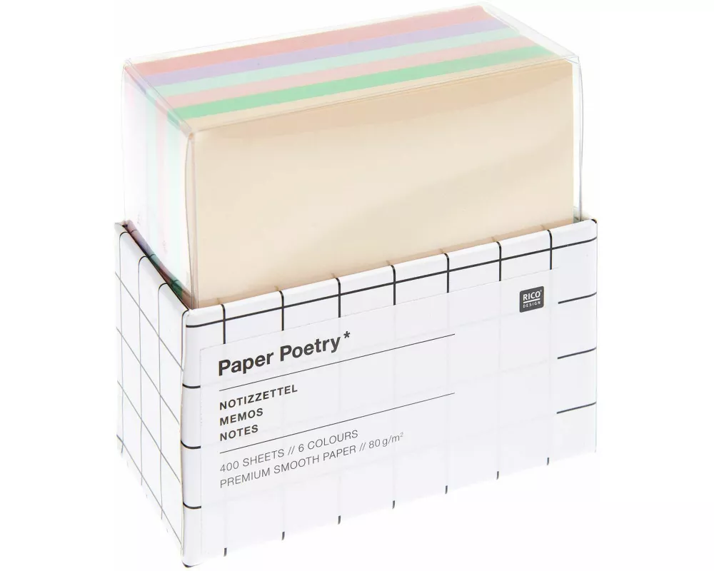 Notizzettel-Box Pastell FSC MIX, 400 Blatt, 9x9 cm