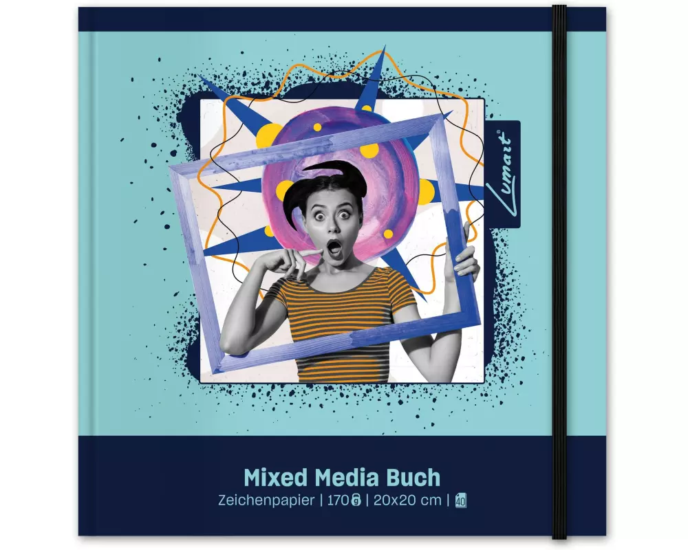 Lumart Zeichenblock Mixed Media Lumart 20x20 cm, 170 g/m², 40 Blatt
