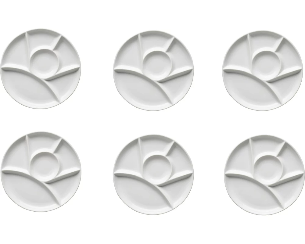 Mäser Fondue-Teller rund 22 cm, 6 Stück, Weiss