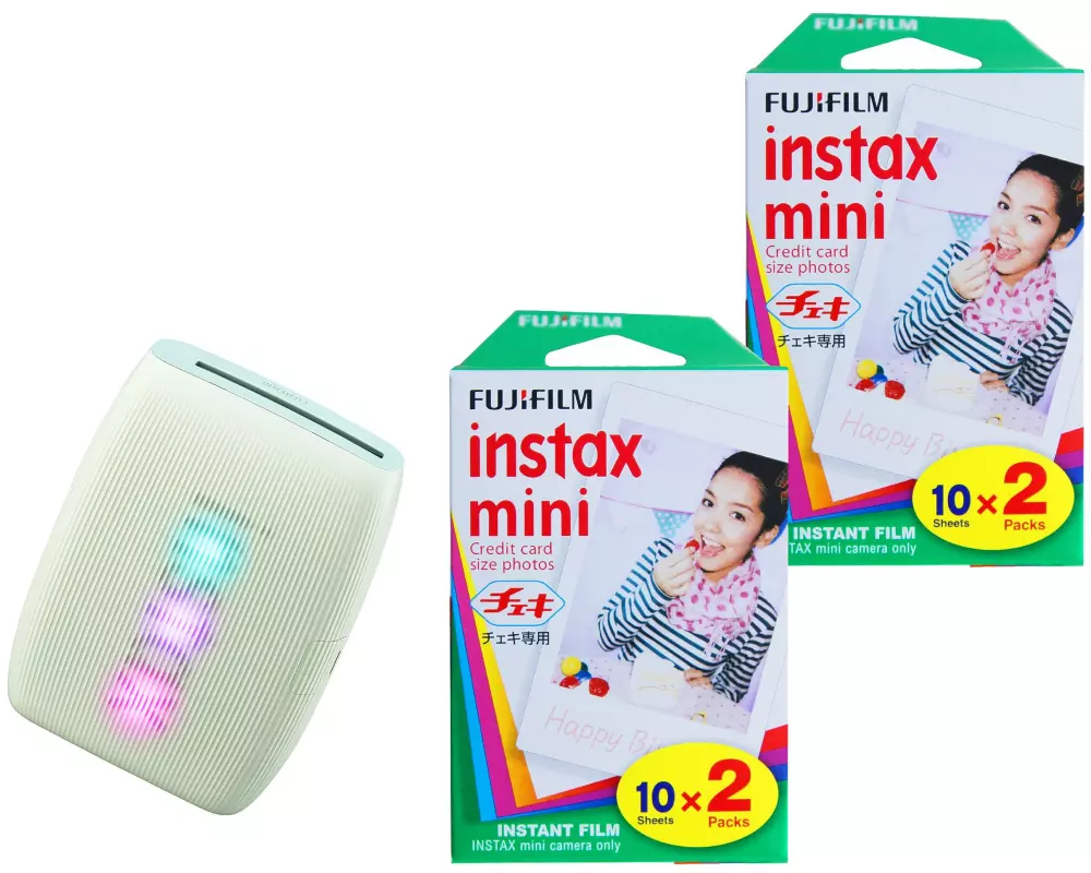 Fujifilm Mobiler Drucker mini Link 3 Inkl. 2x Duo Pack Grün
