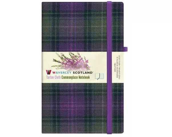 Waverley Heather Large Tartan Notebook (plain/lined alternately.hardback, 210x130mm)