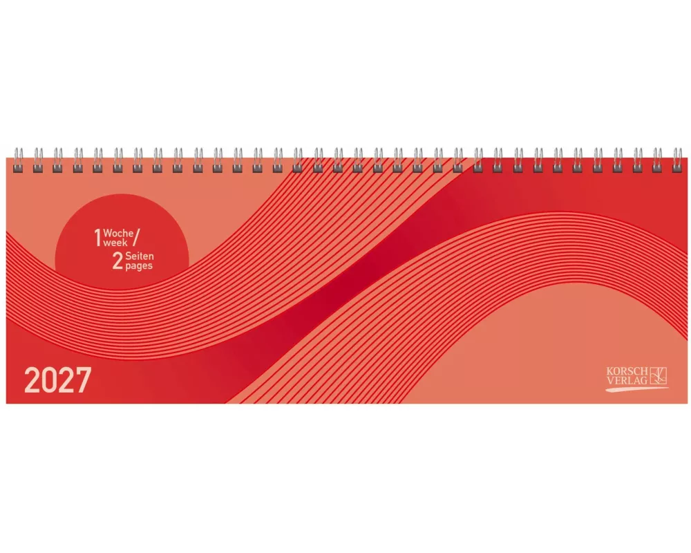 Tischkalender quer Professional Colourlux 2027 rot