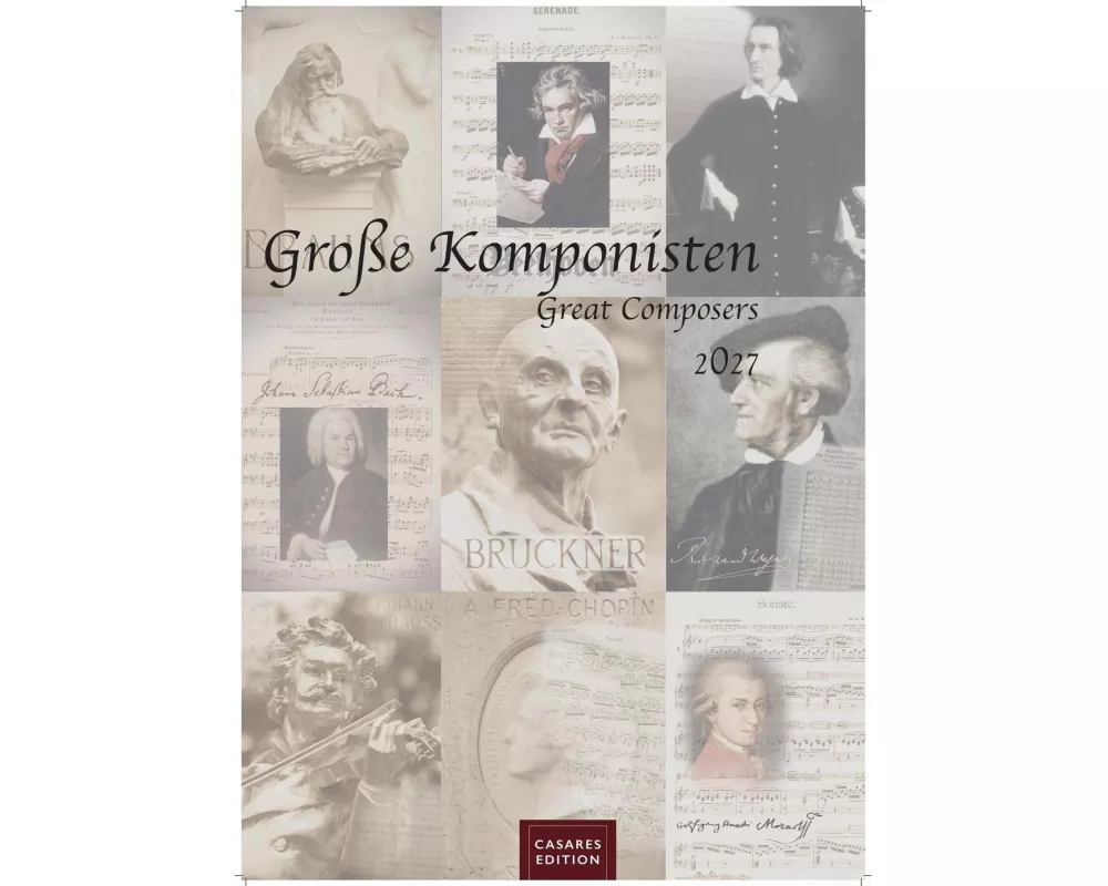 Komponisten Kalender 2027 - Musik-Kalender 42x59cm - 12 Klassische Komponisten im Porträt