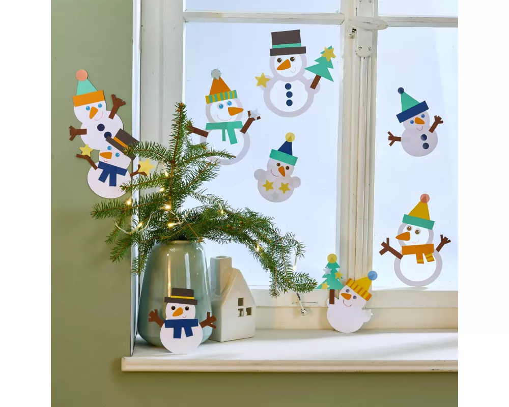Bastelset - Fensterbild Schneemänner