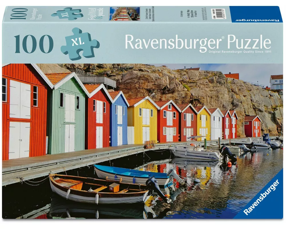 Erwachsenenpuzzle 100 XL-Teile - Bunte Häuser in Schweden