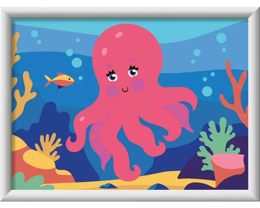 CreArt, Malen nach Zahlen Kinder - Neon Oktopus