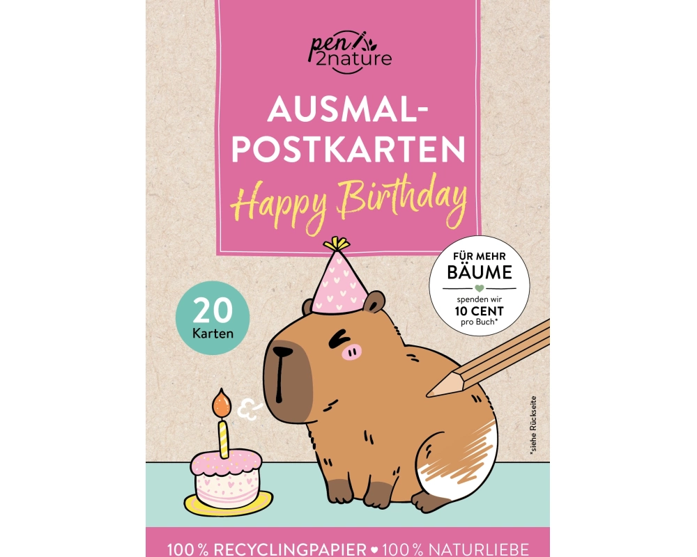 Ausmal-Postkarten Happy Birthday