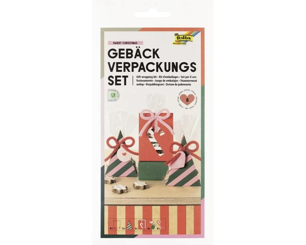 Folia Gebäck Verpackungsset SWEET CHRISTMAS, 1 Stück, Mehrfarbig