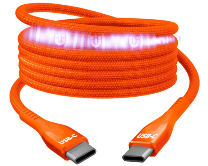 STATIK MagStack Pro,Magnetic Cable PUP-0550-3FT-CC-ORG USB-C to C, 1m 100W Orange