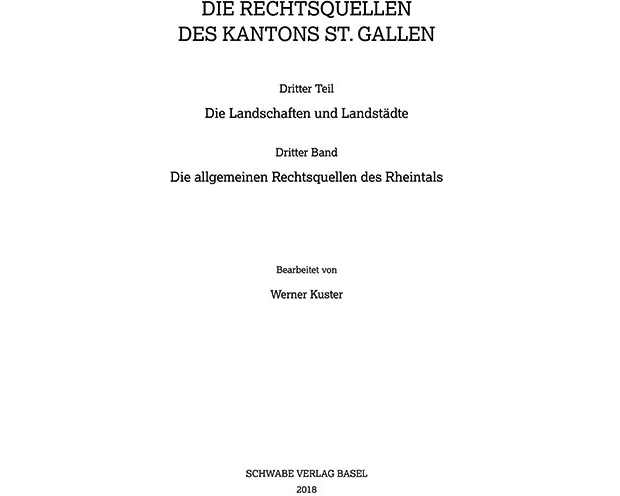 Die allgemeinen Rechtsquellen des Rheintals