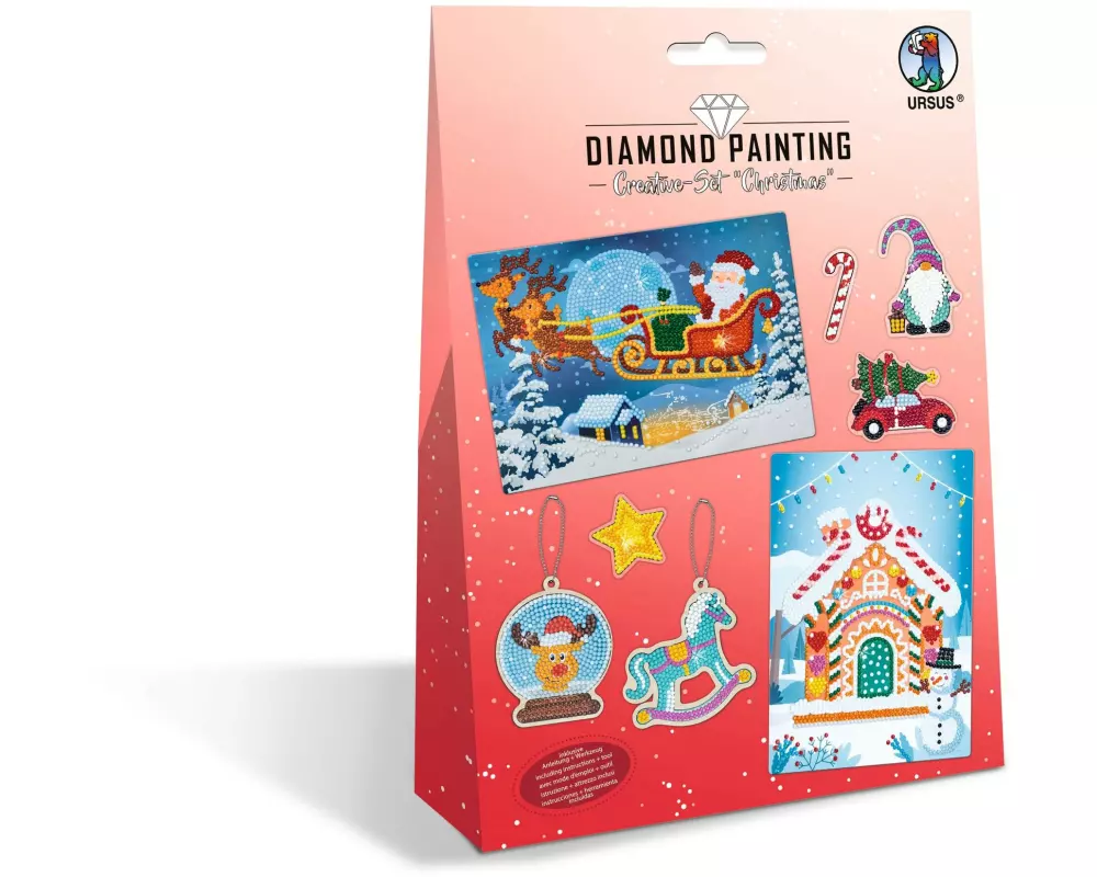 URSUS Bastelset Diamond Painting Christmas Lebkuchenhaus