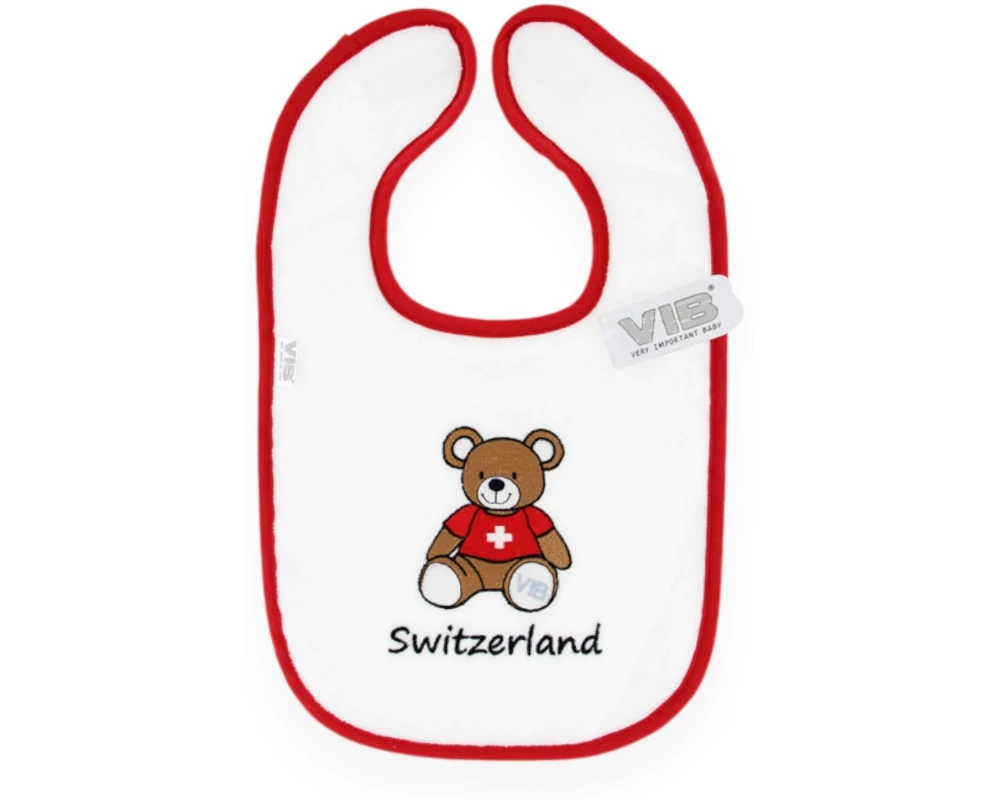 Very Important Baby Lätzchen Bär + Switzerland Weiss/Rot
