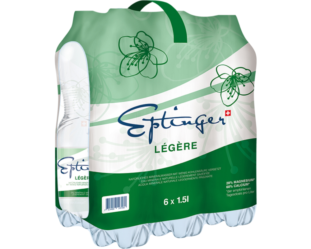 EPTINGER grün, wenig Kohlensäure, Pet 1017 150 cl, 6 Stk.