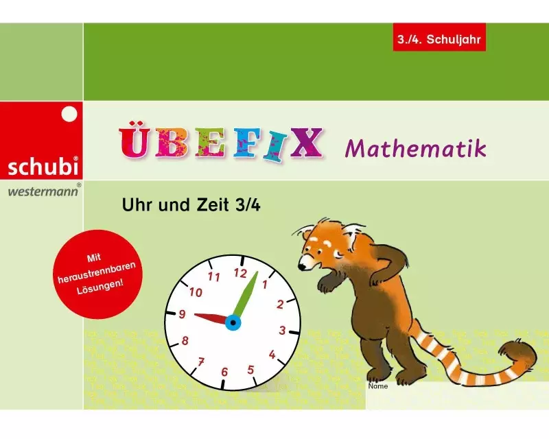 Übefix Mathematik Uhr und Zeit 3/4