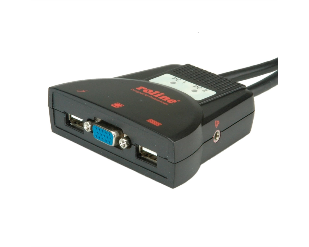 ROLINE KVM-Switch 'Star' 2 PCs, VGA, USB, Audio