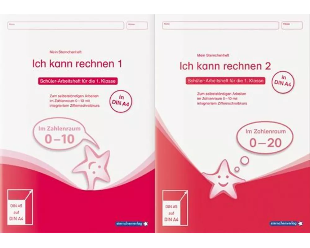 Ich kann rechnen 1 und 2 - Ausgabe in A4 - Schülerarbeitshefte für die 1. Klasse