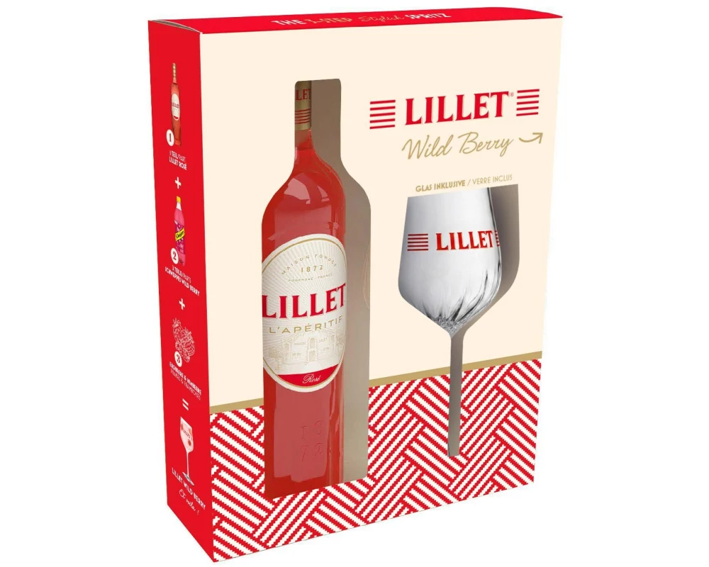 Lillet Rosé Geschenkbox mit Glas
