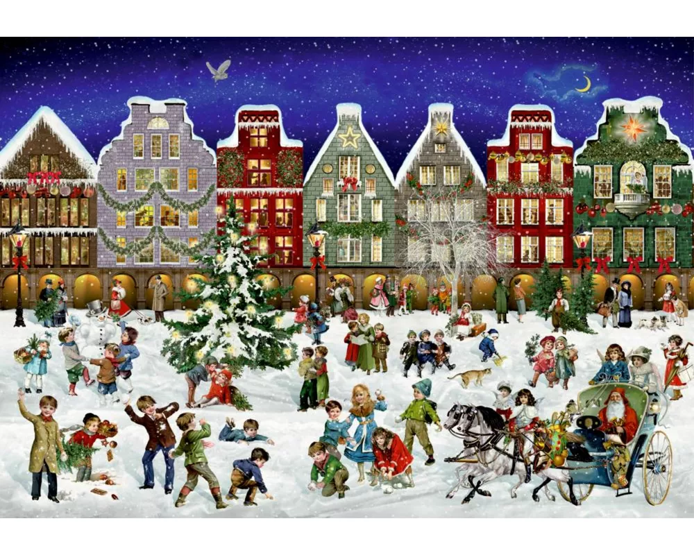 Puzzle-Adventskalender - Winterabend in der Stadt