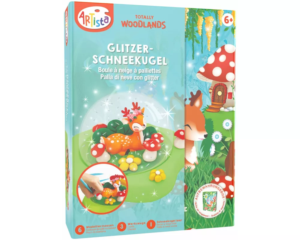 Artista - Glitzer-Schneekugel Reh