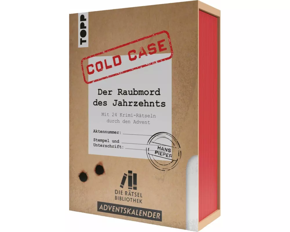 Die Rätselbibliothek. Adventskalender – Cold Case: Der Raubmord des Jahrzehnts: Mit 24 Krimi-Rätseln durch den Advent