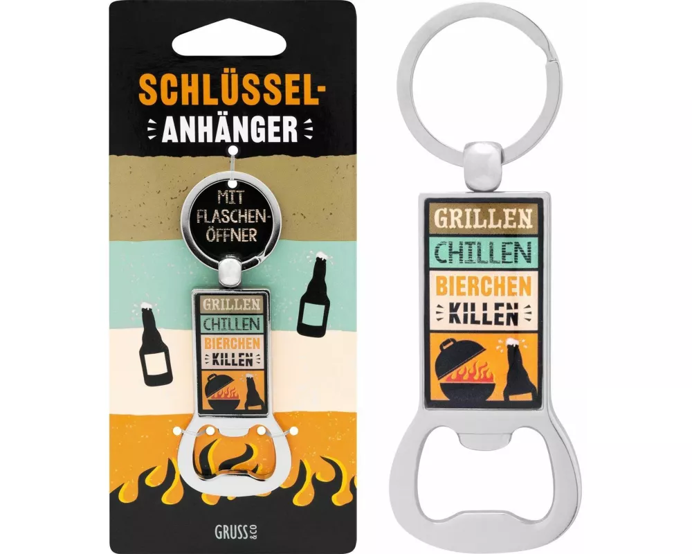 GRUSS & CO Flaschenöffner Motiv "Grillen, Chillen, Bierchen killen"
