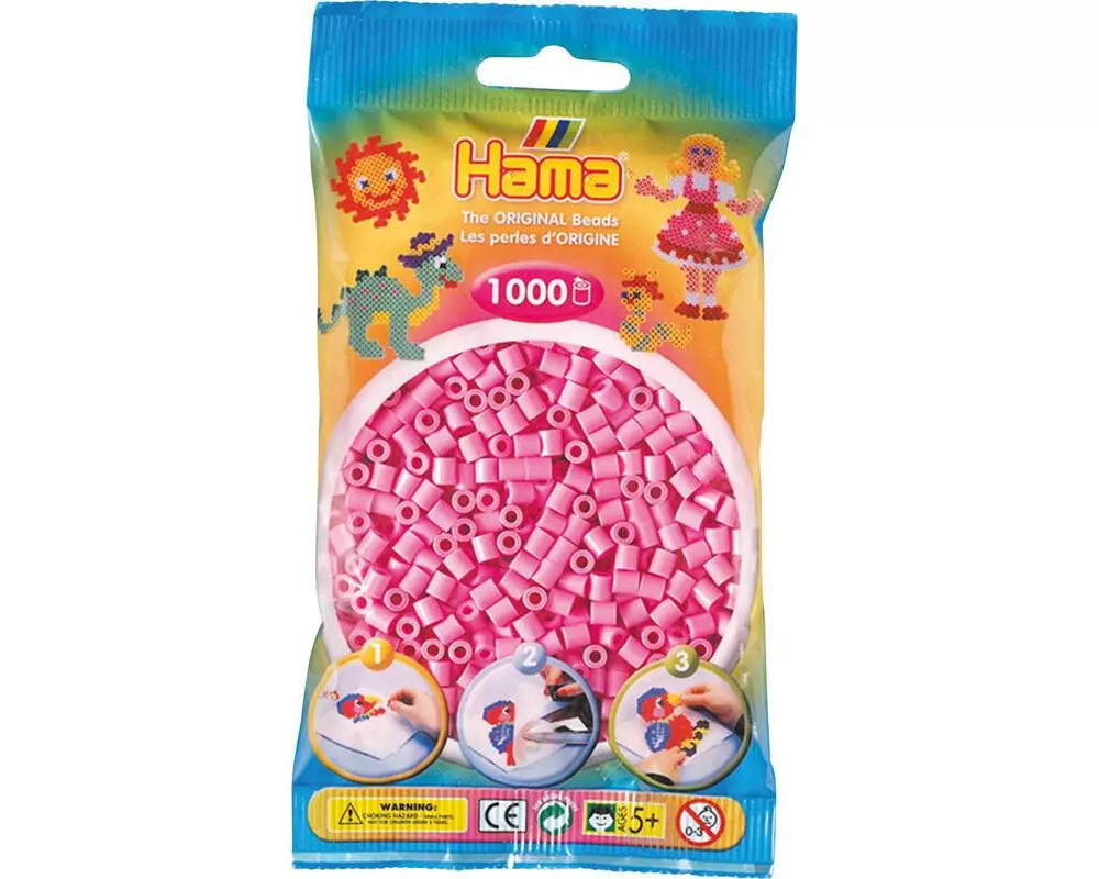 Hama Bügelperlen 1000 Stk. pastell Pink