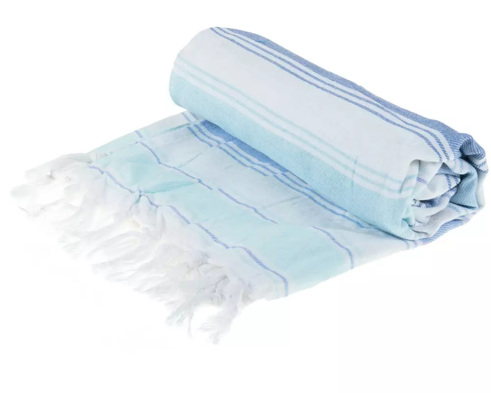 KOOR Strandtuch 90 x 180 cm, Blau/Weiss