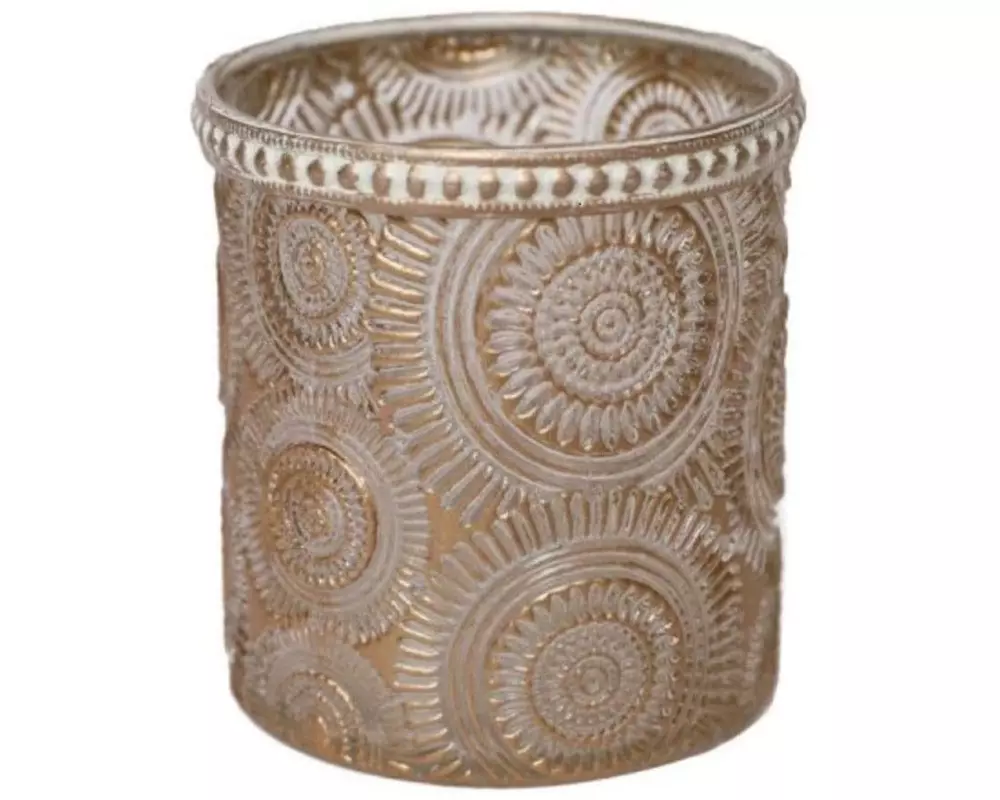 CHALET Windlicht Limay 8 cm, Glas, Weiss