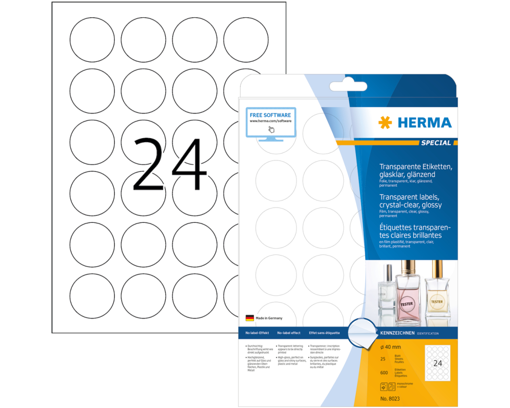 HERMA Folien-Etiketten 90 x 50 mm, 25 Blatt
