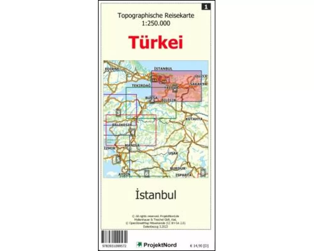 Istanbul - Topographische Reisekarte 1:250.000 Türkei (Blatt 1)
