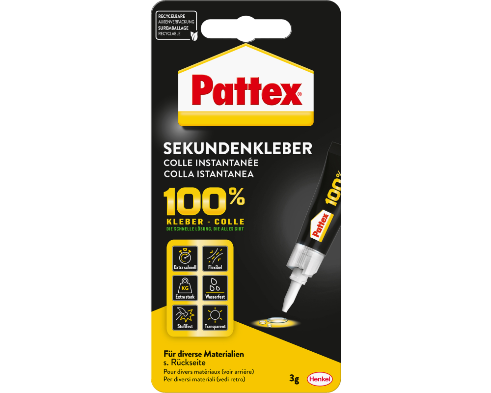 PATTEX Sekundenkleber Repair 100% 45-900-327 Gel 3g