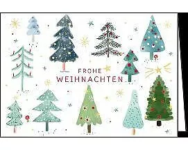 Doppelkarte. Frohe Weihanchten (Bäume)