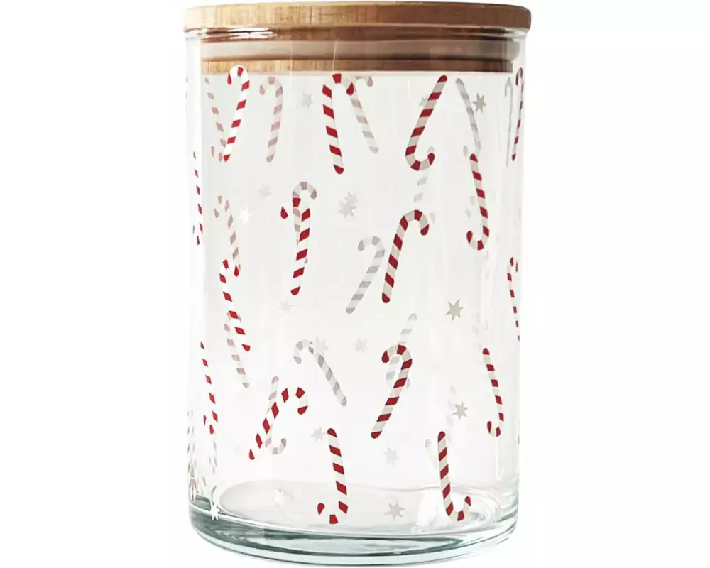 Wunderle Vorratsglas Zuckerstangen 880 ml, mit Holzdeckel