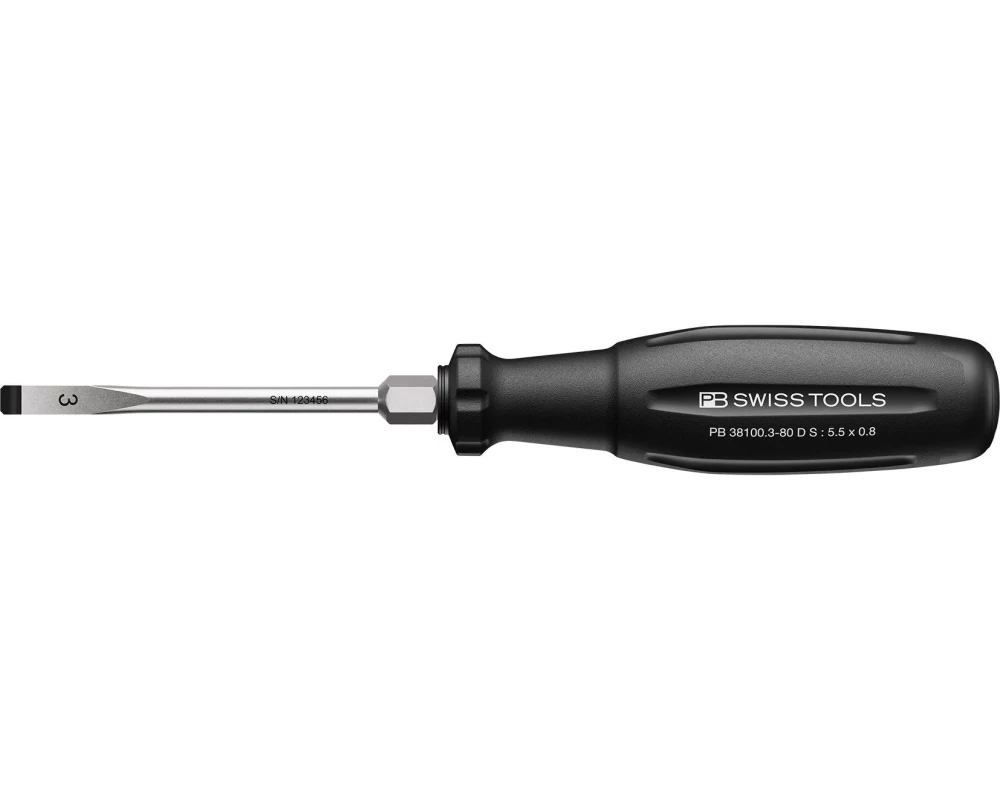 PB Swiss Tools Schlitz-Schraubenzieher SwissGrip Evo PB 38100.3-80 D S