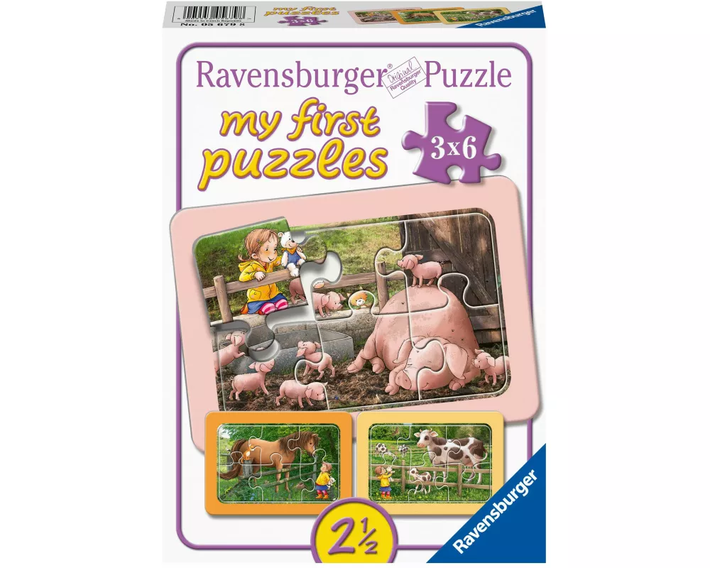 Kinderpuzzle 3x6 Teile - Lotta auf dem Bauernhof