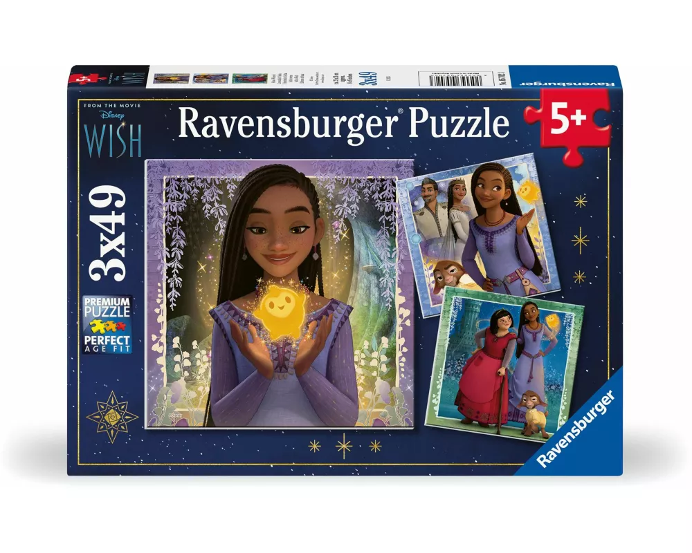 Kinderpuzzle 3x49 Teile - Disney Wish - Asha's Wunsch