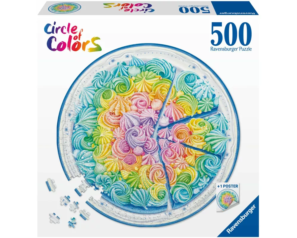 Erwachsenenpuzzle 500 Teile - Circle of Colors - Regenbogenkuchen