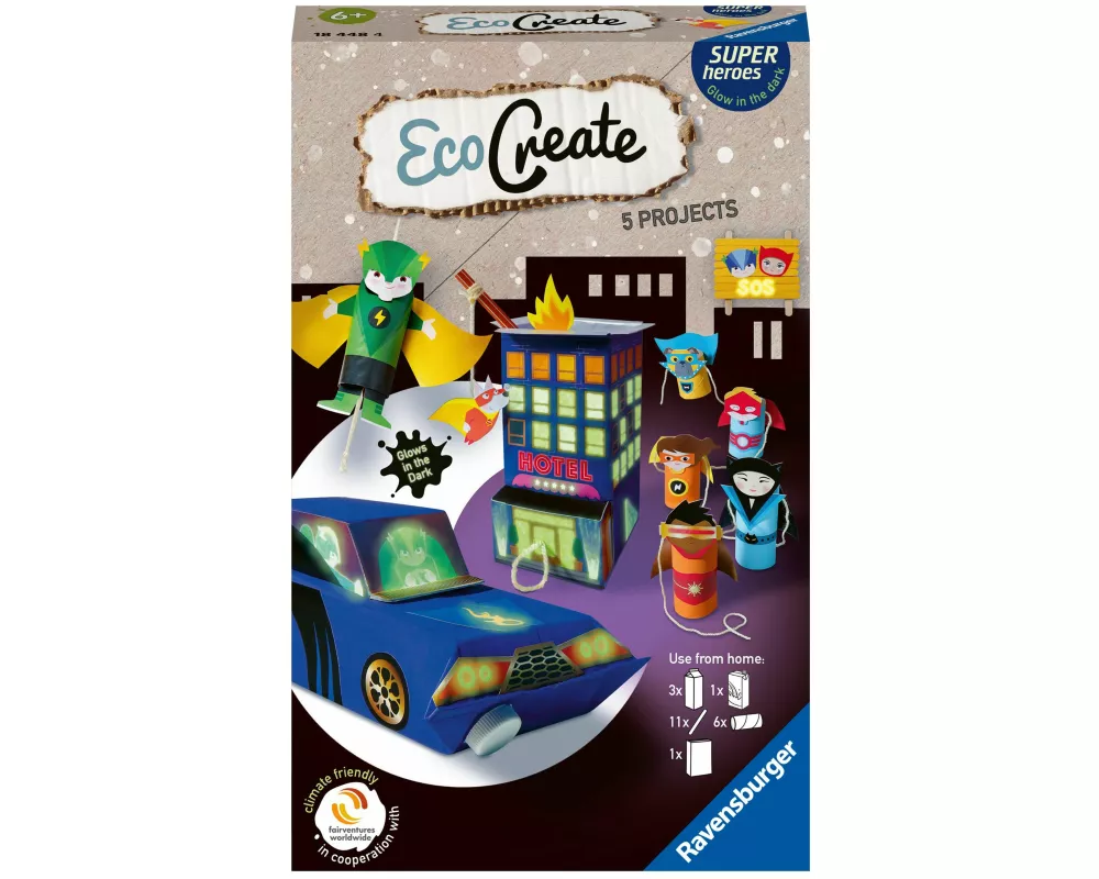 Ravensburger EcoCreate 18448 - Superheroes - Kinder ab 6 Jahren