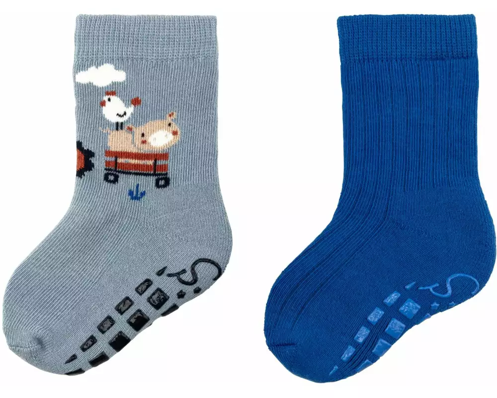 Sterntaler Antirutsch-Socken Traktor 2er Set Blau Gr. 18