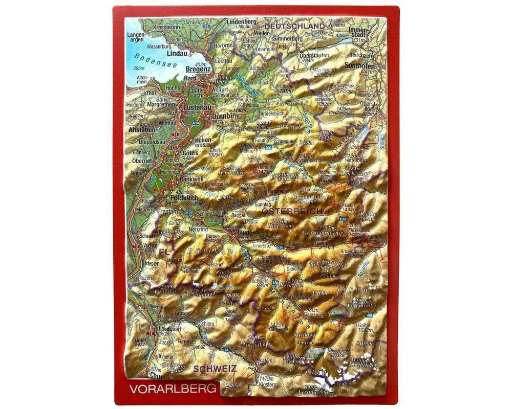 Reliefpostkarte Vorarlberg