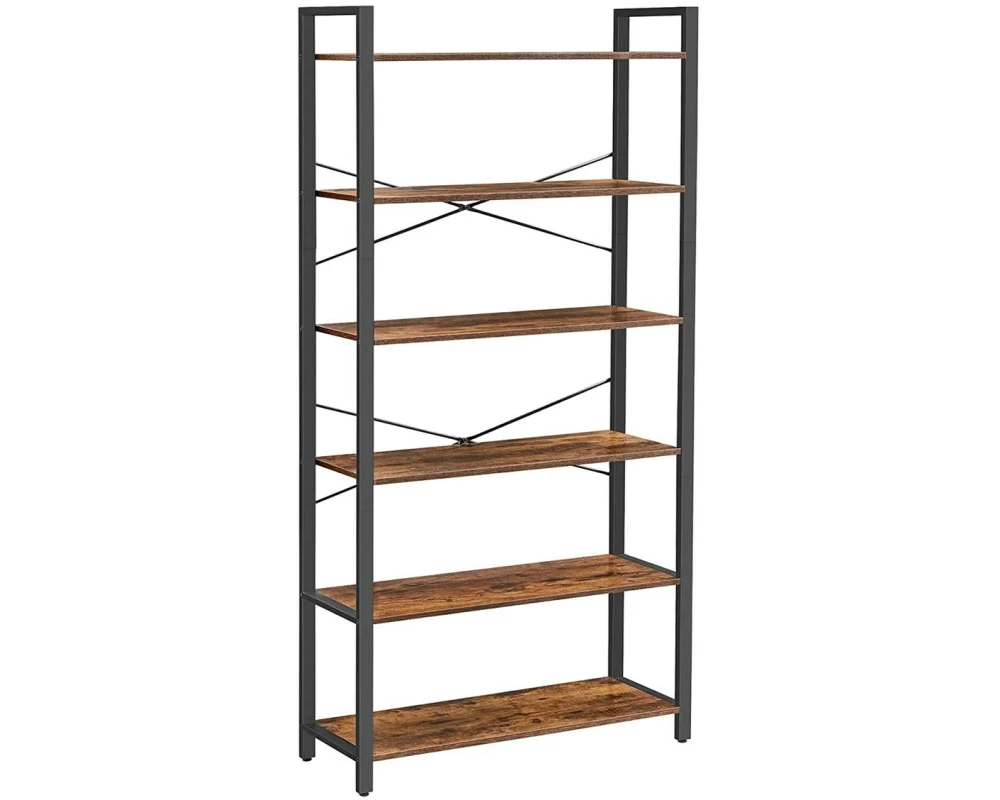 VASAGLE Regal 80 x 30 x 184.3 cm, Vintagebraun / Schwarz