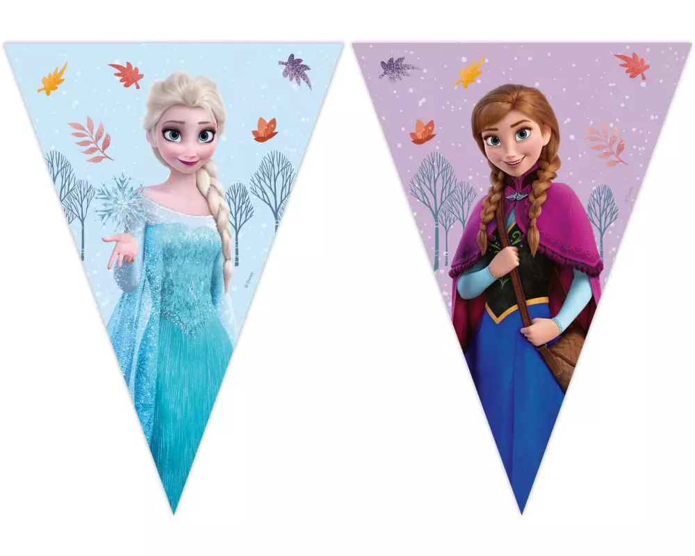 We fiesta Party Girlande Flaggen Frozen 2.3 m, Mehrfarbig