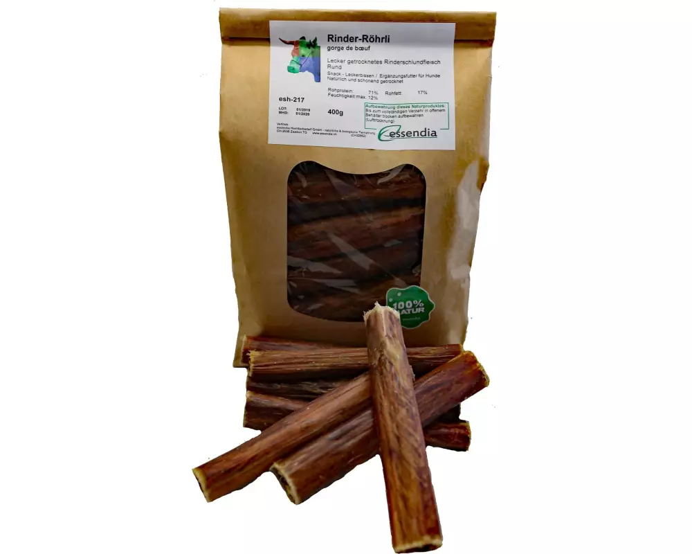 essendia Kausnack Rinderröhrli rund glatt, 400 g