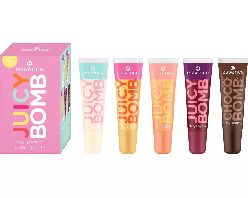 essence JUICY BOMB shiny lipgloss set sweet treats edition 04