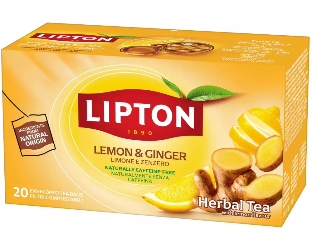 Lipton Teebeutel Lemon Ginger Refresh Kräutertee 20 Stück