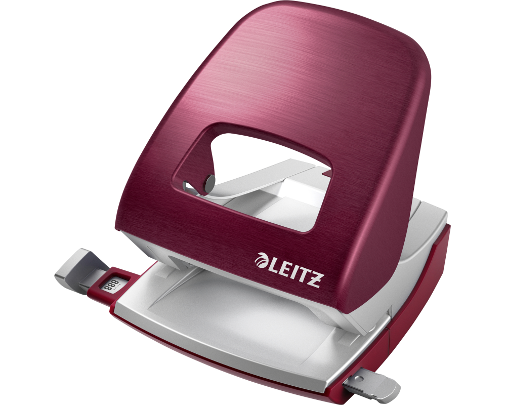 LEITZ Bürolocher NewNeXXt Metall 50060028 granat rot 30 Blatt